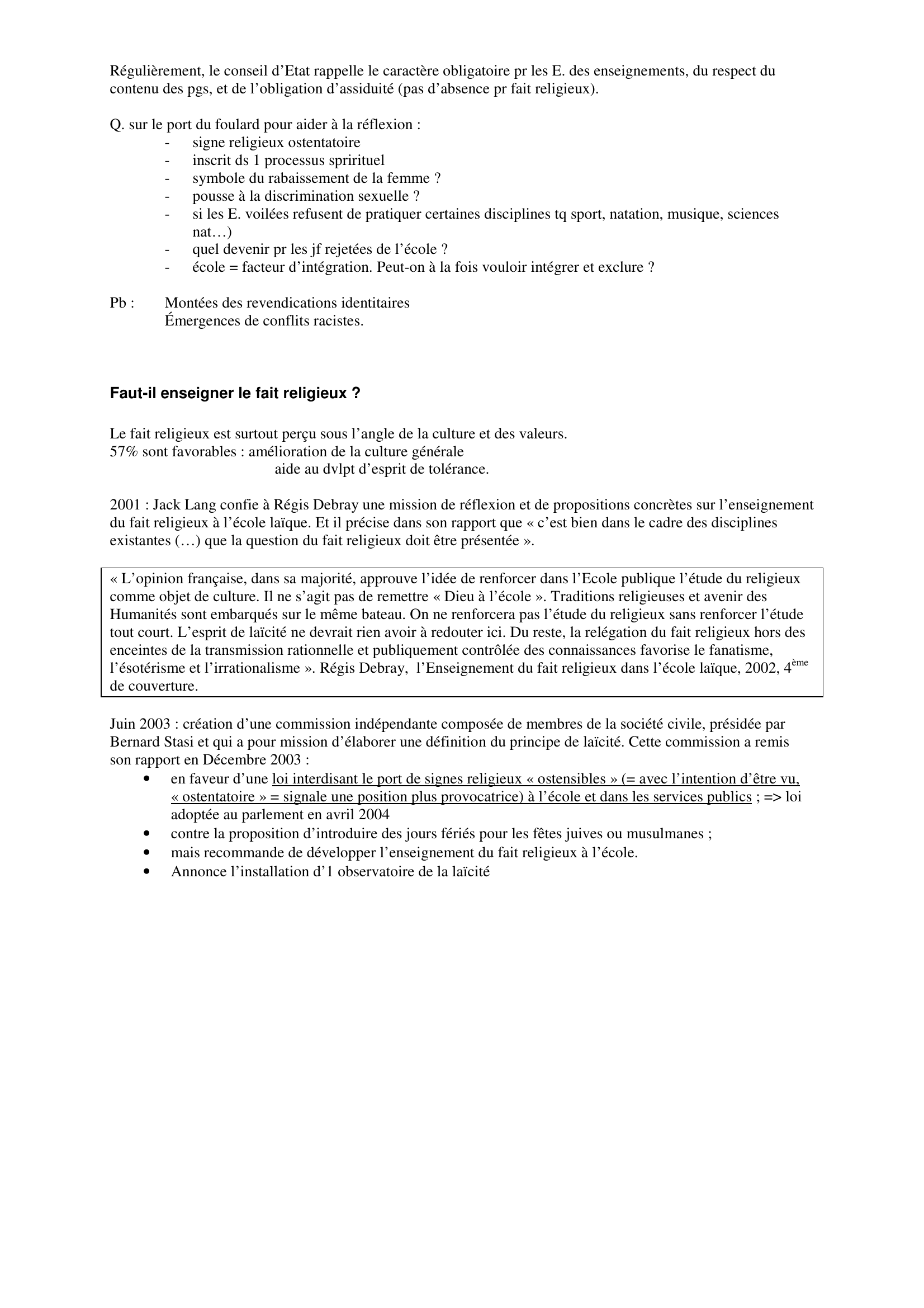 Prévisualisation du document LA LAICITE

Fiche synthèse construite par Sylvain
sylvain.
