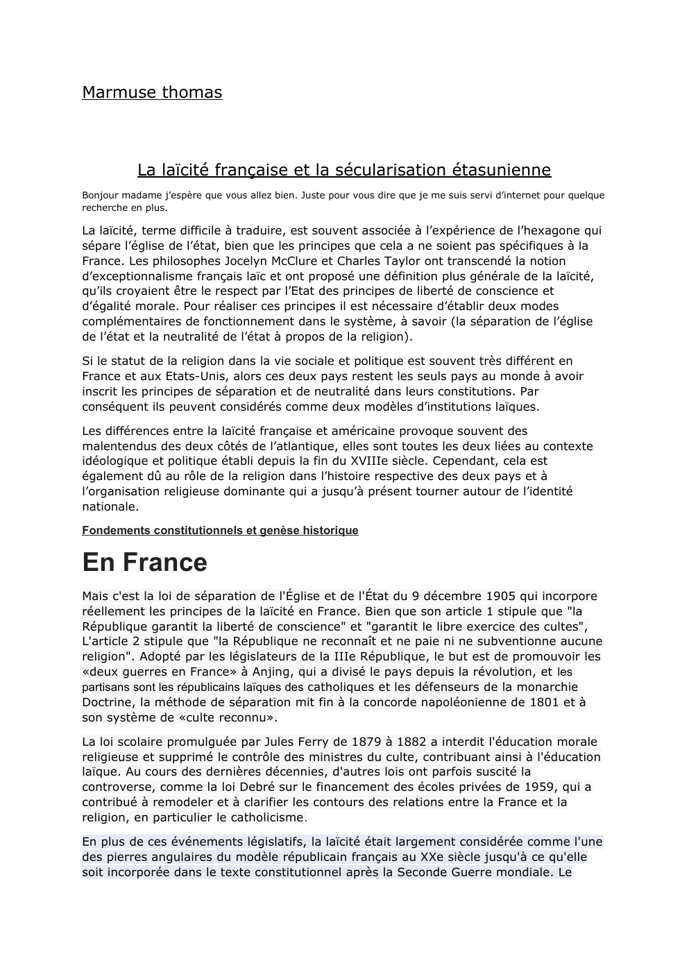 Prévisualisation du document La laïcité française et la sécularisation étasunienne