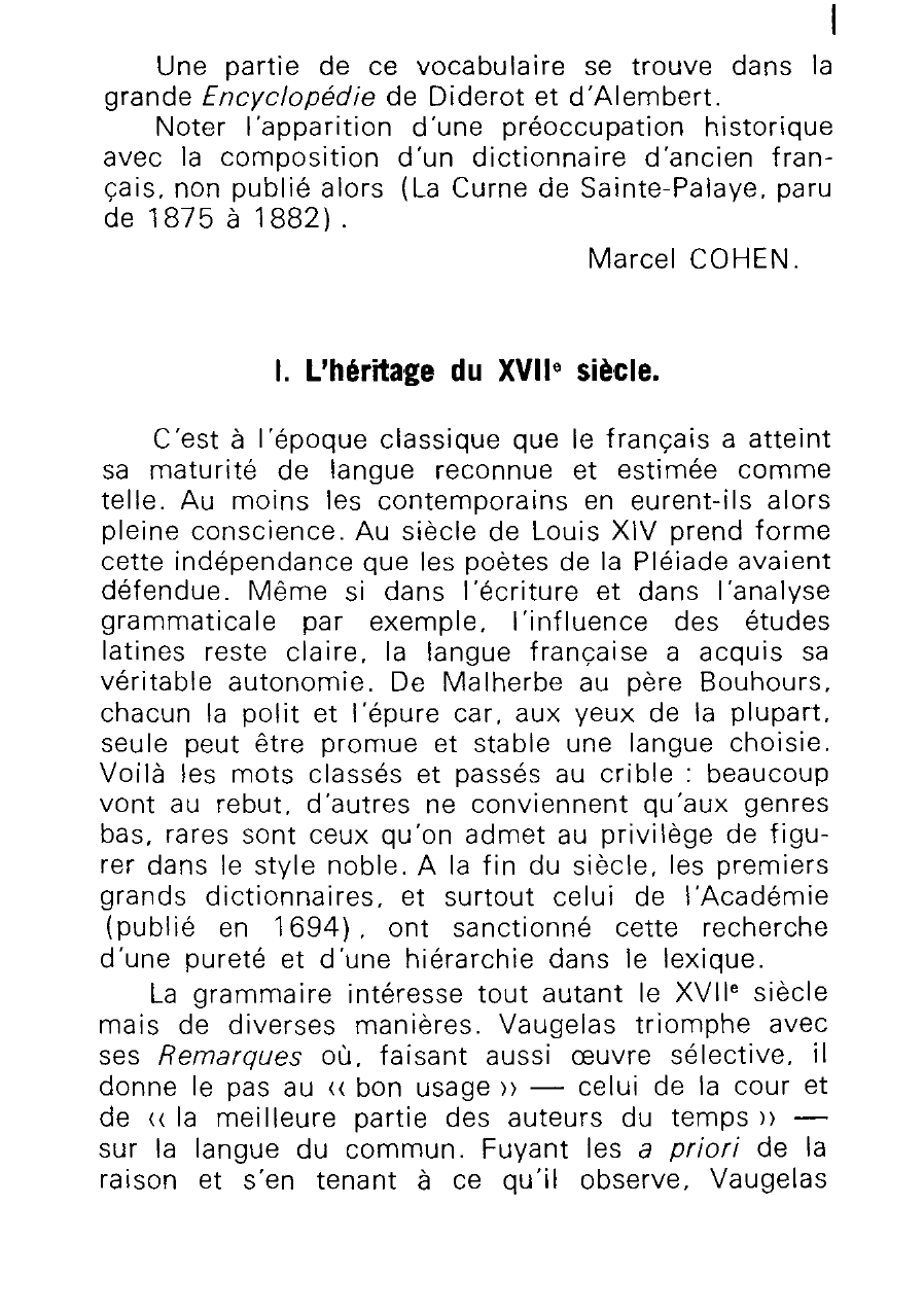 Prévisualisation du document LA LANGUE FRANÇAISE AU XVIIIe (18e) SIÈCLE