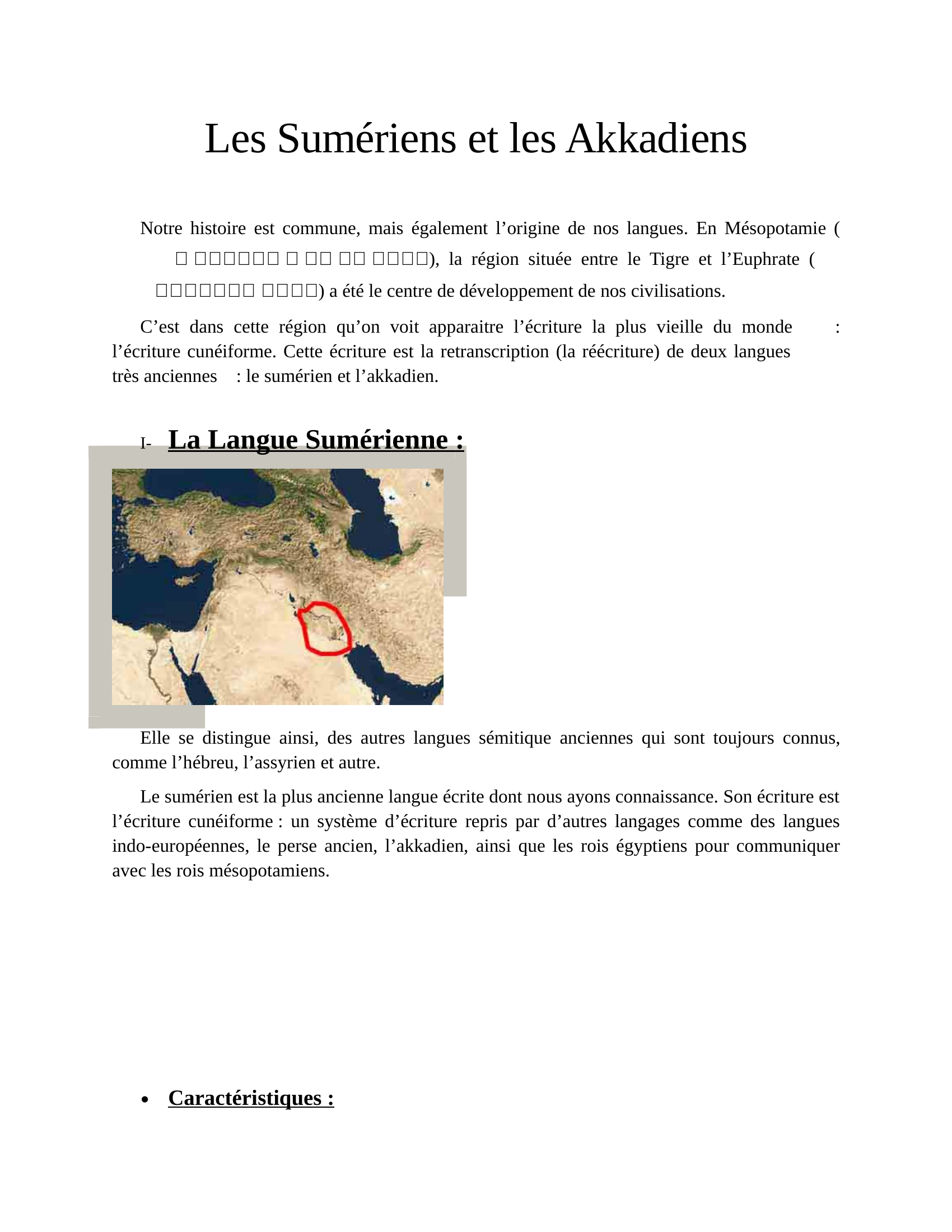 Prévisualisation du document La Langue Summerinne