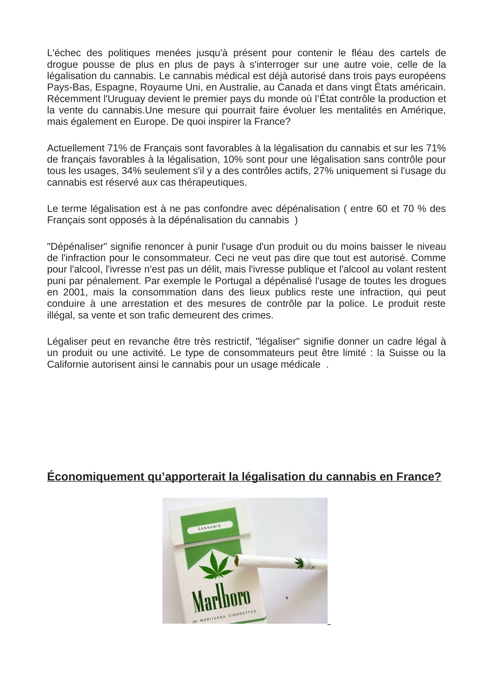 Prévisualisation du document La légalisation du cannabis