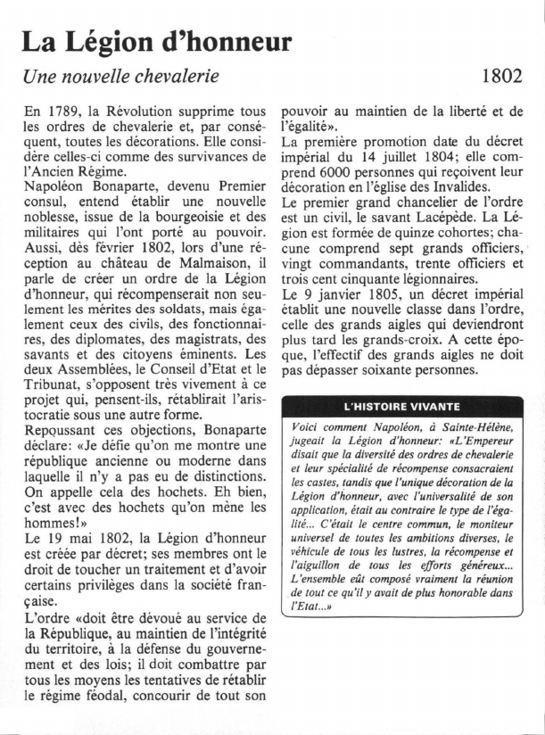 Prévisualisation du document La Légion d'honneurUne nouvelle chevalerie.