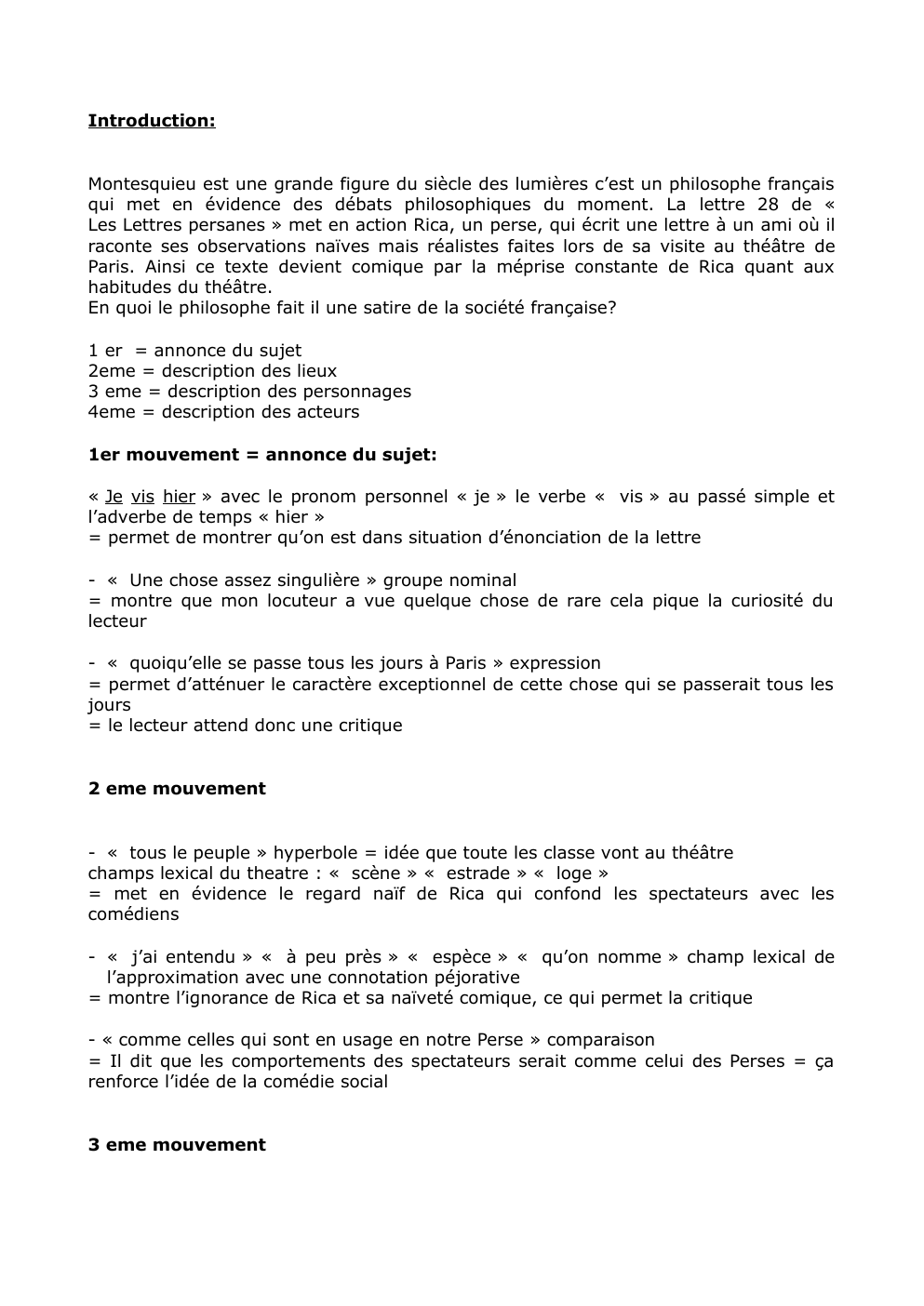 Prévisualisation du document La lettre 28 de « Les Lettres persanes » : En quoi le philosophe fait il une satire de la société française?