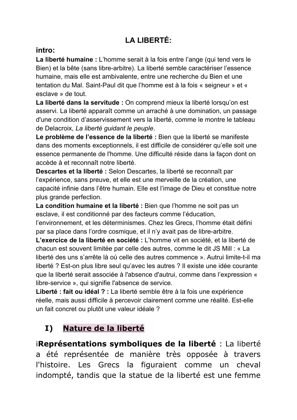 Prévisualisation du document LA LIBERTE