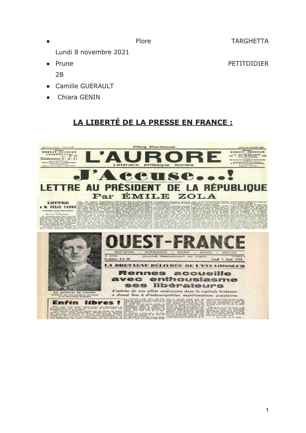 Prévisualisation du document La liberté de presse en France