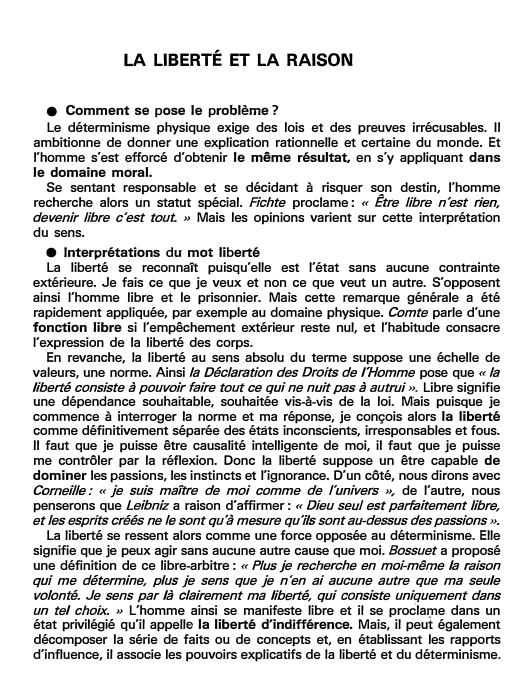 Prévisualisation du document LA LIBERTÉ ET LA RAISON
• Comment se pose le problème ?
Le déterminisme physique exige des lois et des...