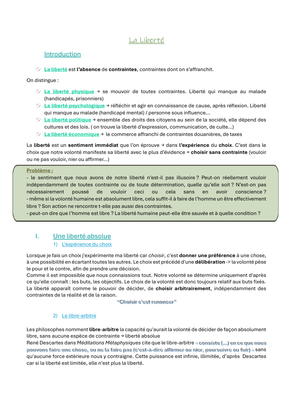 Prévisualisation du document La liberté philosophie