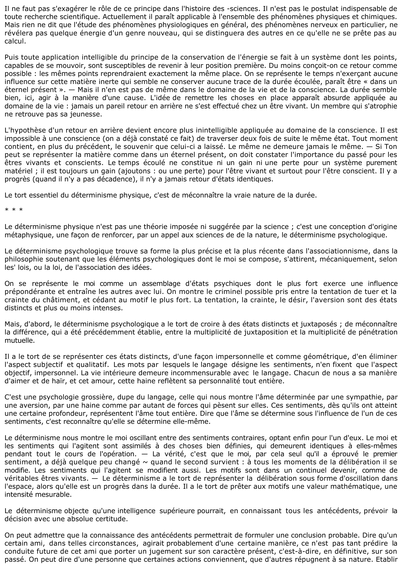Prévisualisation du document La liberté selon BERGSON