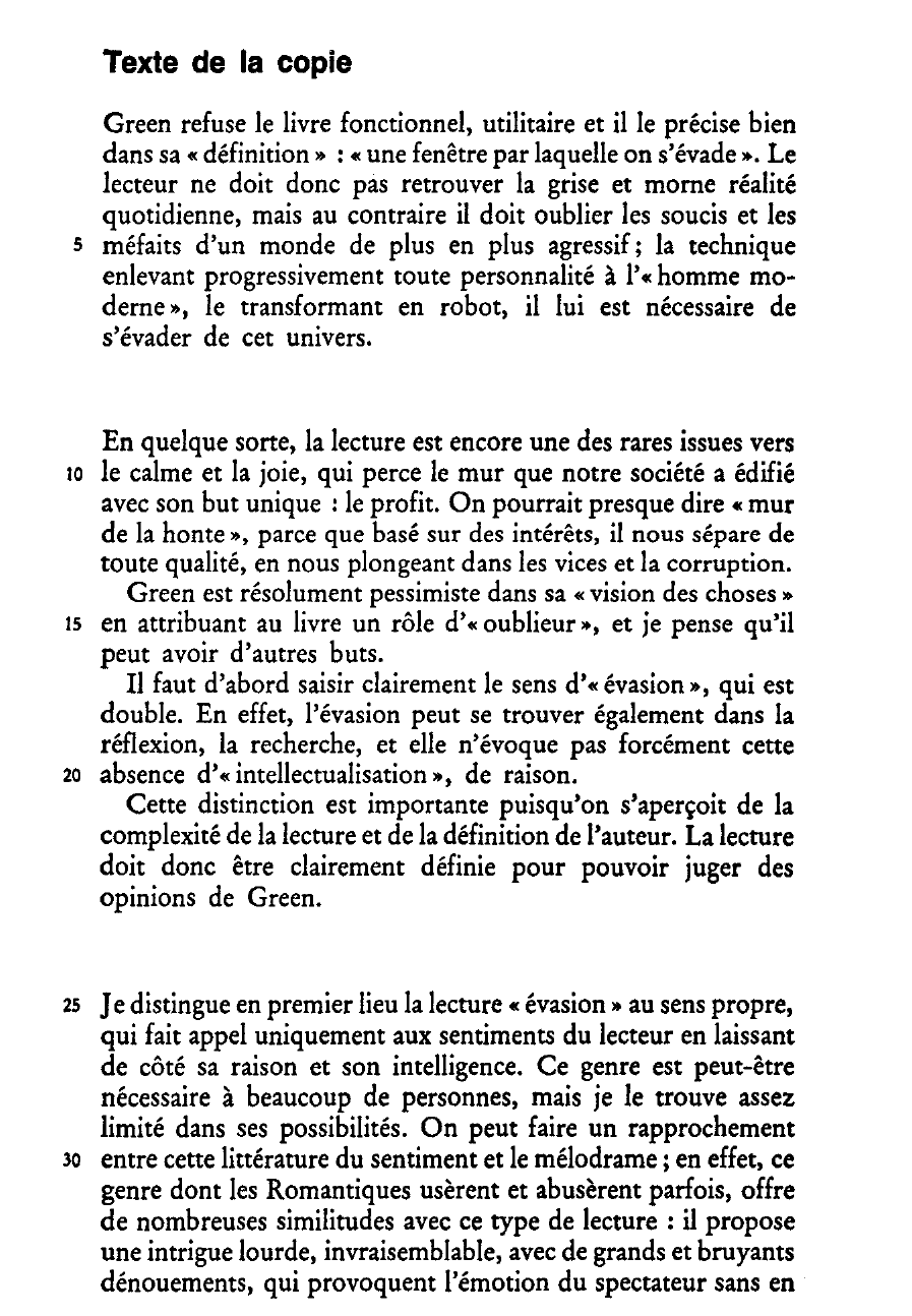 Prévisualisation du document LA LITTÉRATURE COMME MOYEN D'ÉVASION