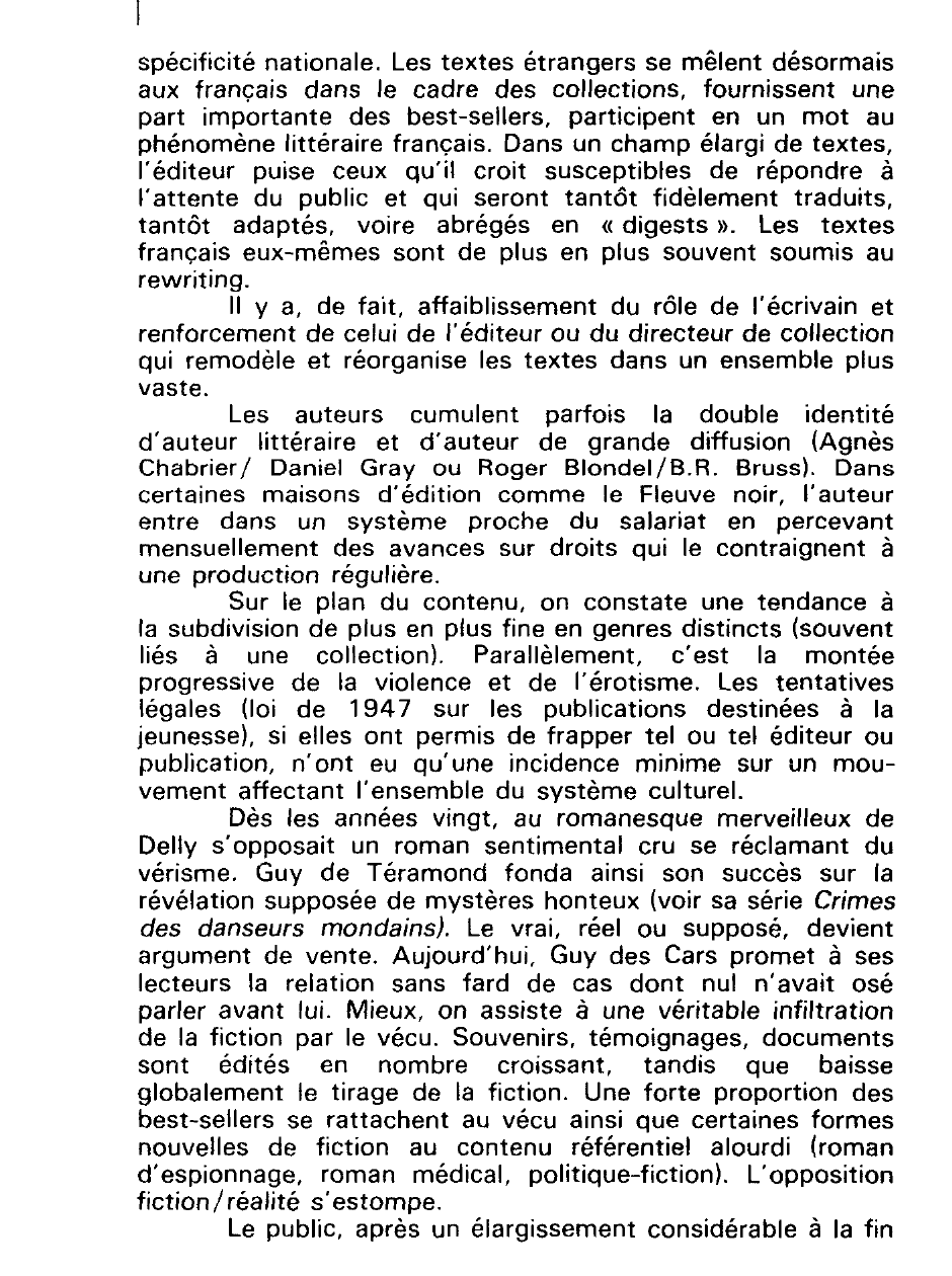 Prévisualisation du document LA LITTÉRATURE DE GRANDE DIFFUSION