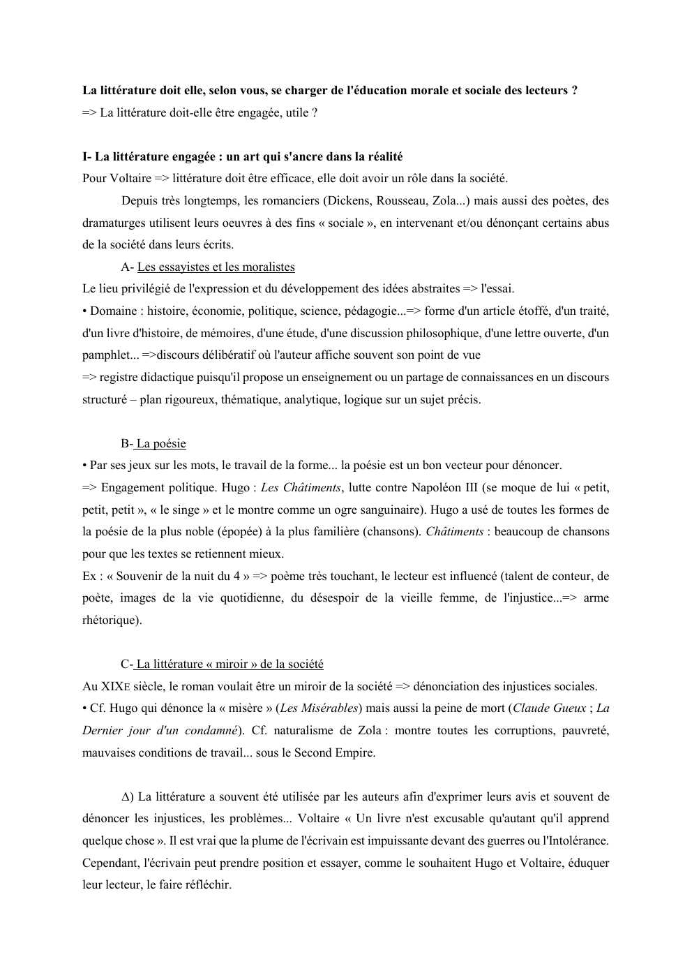 Prévisualisation du document La littérature doit elle, selon vous, se charger de l'éducation morale et sociale des lecteurs ?
=> La littérature doit-elle...