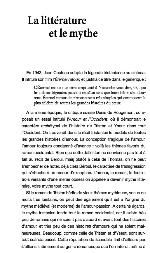 Prévisualisation du document La littérature et le mythe  dans Tristan et Yseut de Béroul