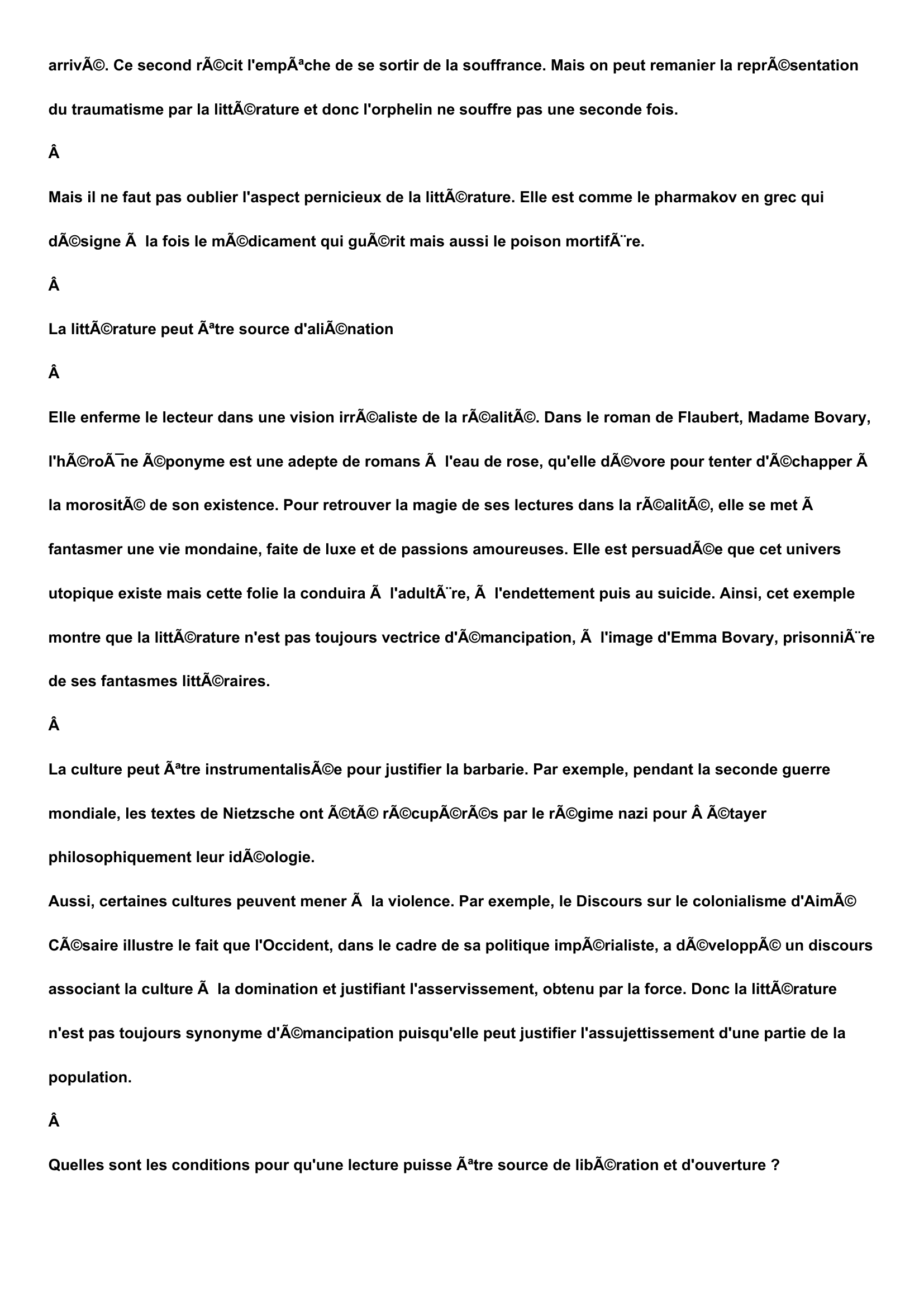 Prévisualisation du document  LA LITTERATURE PEUT-ELLE PARTICIPER A L’EMANCIPATION DU LECTEUR ?