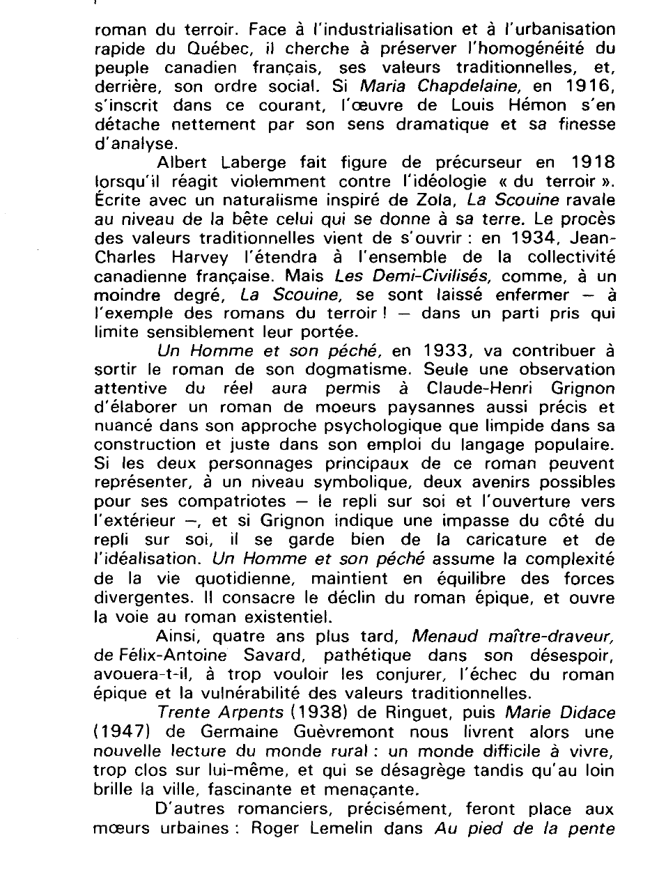 Prévisualisation du document LA LITTÉRATURE QUÉBECOISE DU XXe SIÈCLE