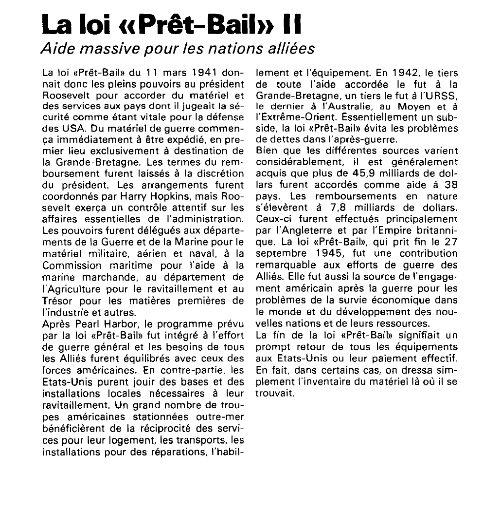Prévisualisation du document La loi «Prêt-Bail» (seconde guerre mondiale).