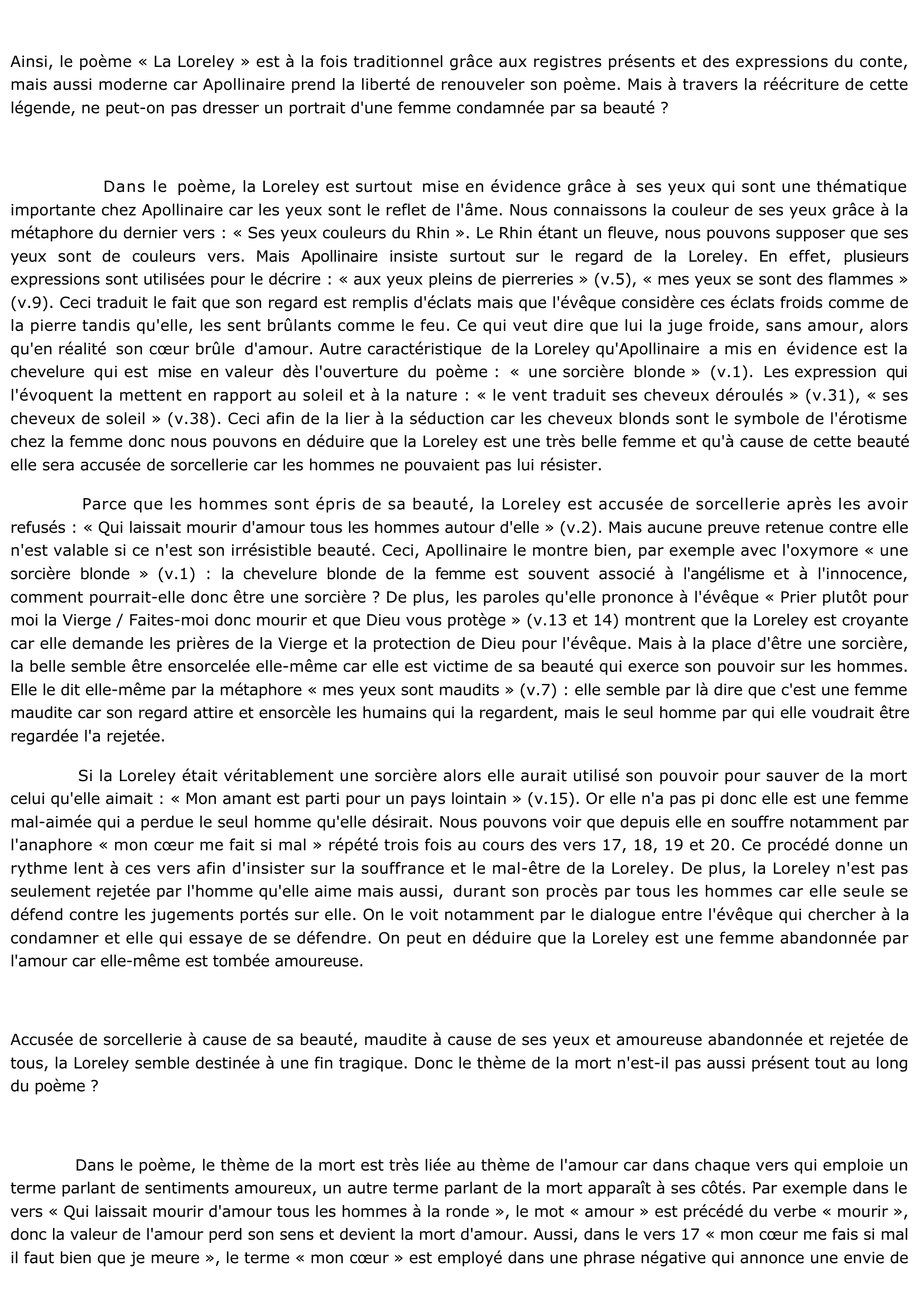 Prévisualisation du document « La Lorelei », Alcool, Apollinaire