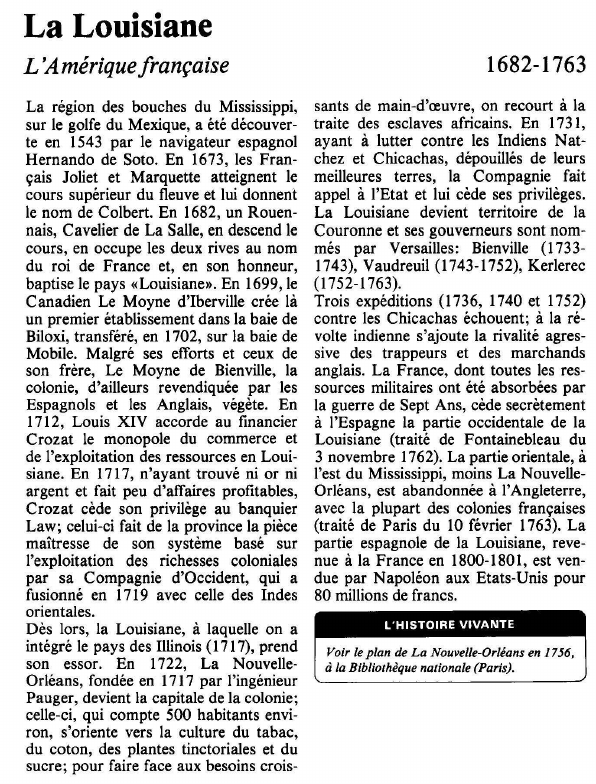 Prévisualisation du document La LouisianeL'Amérique française.