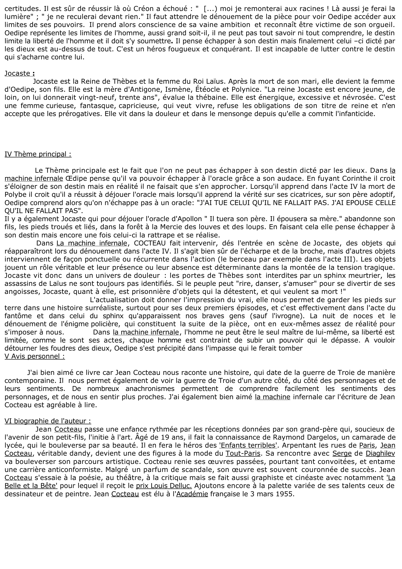Prévisualisation du document 	La machine infernale de Jean Cocteau (Résumé & Analyse)
