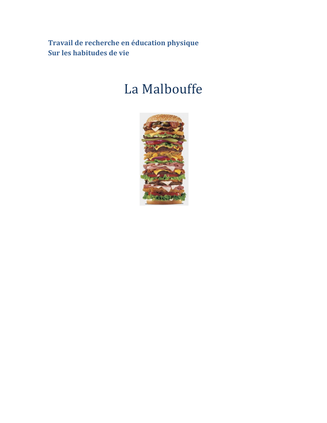 Prévisualisation du document La Malbouffe