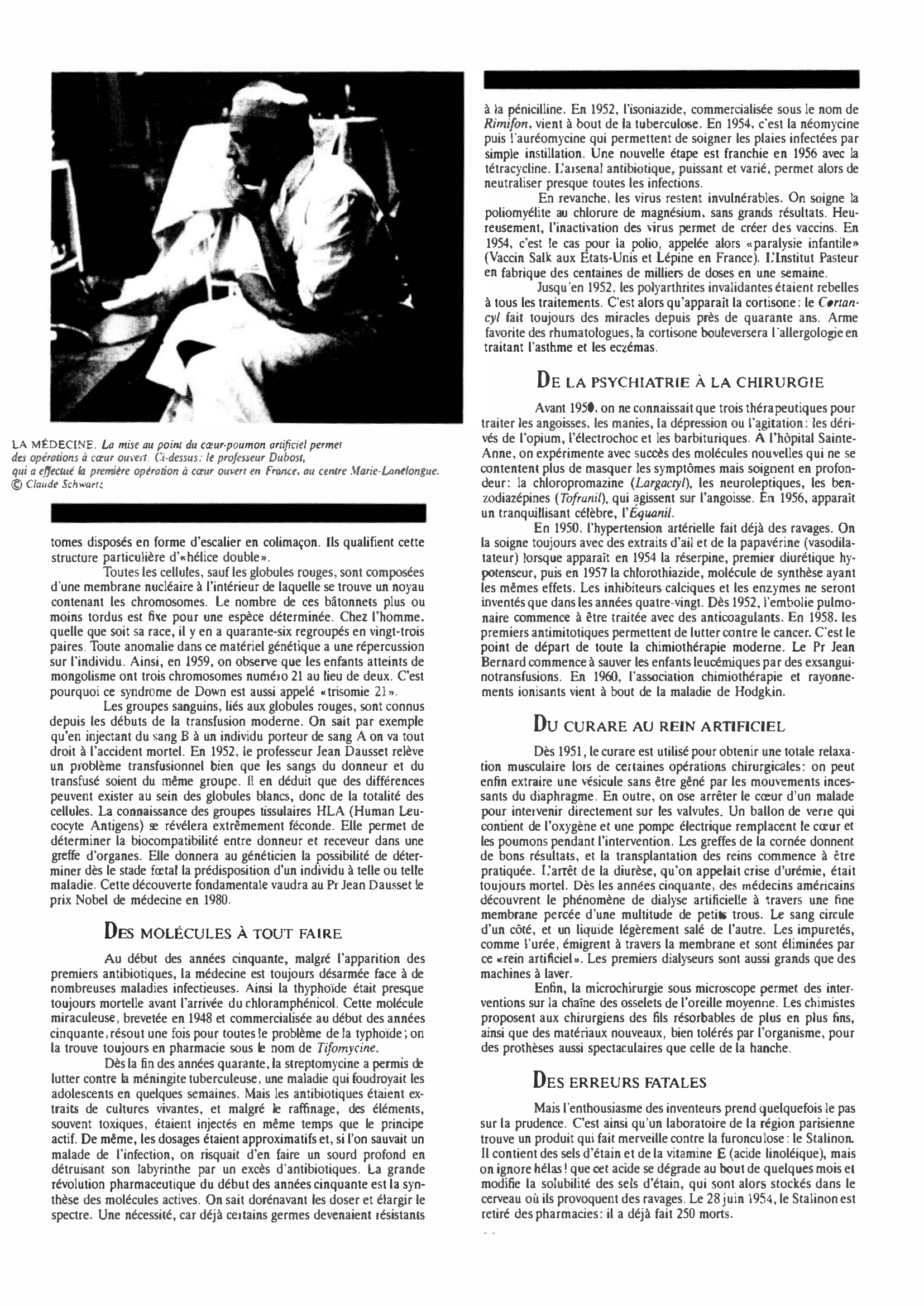 Prévisualisation du document LA Médecine de 1950 à 1959 : Histoire