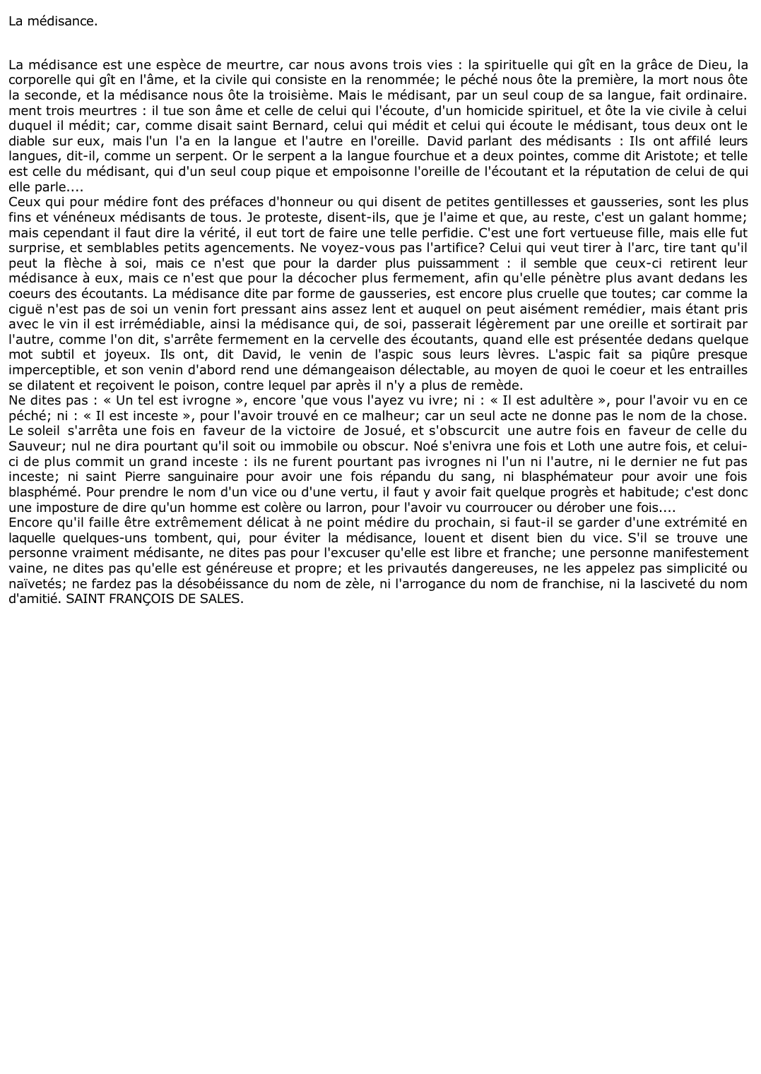 Prévisualisation du document La médisance.