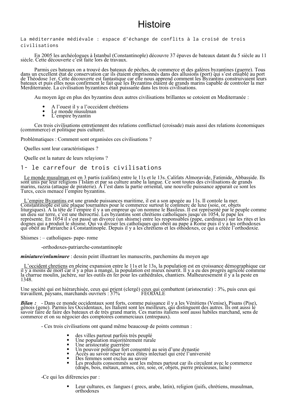 Prévisualisation du document La méditerranée médiévale : espace d’échange de conflits à la croisé de trois civilisations