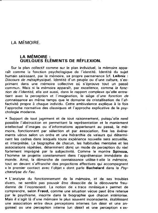 Prévisualisation du document LA MÉMOIRE.