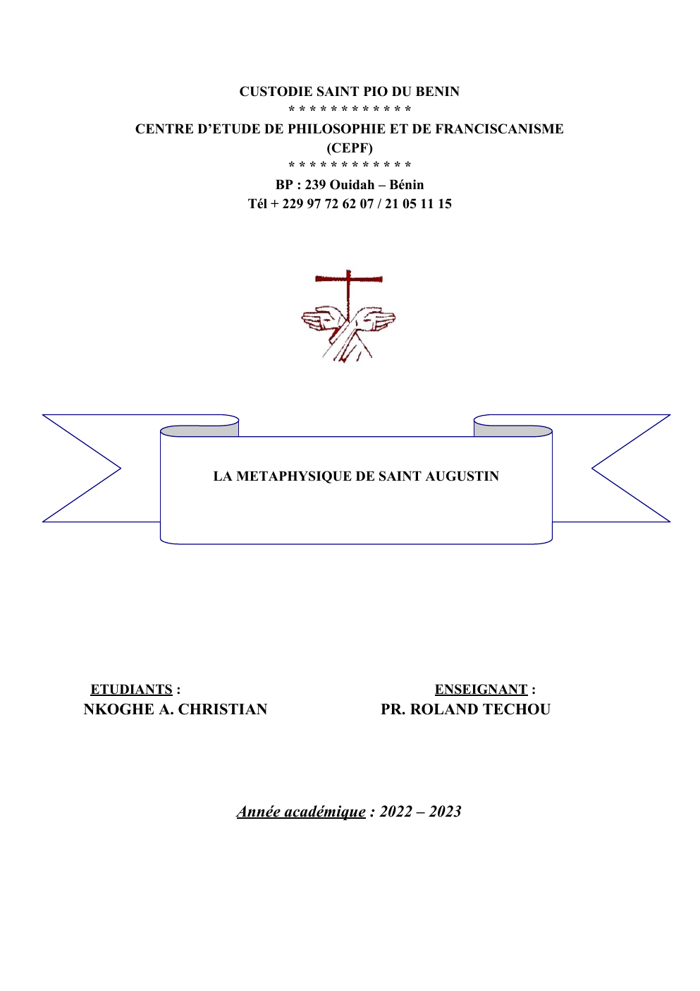 Prévisualisation du document La métaphysique augustinienne