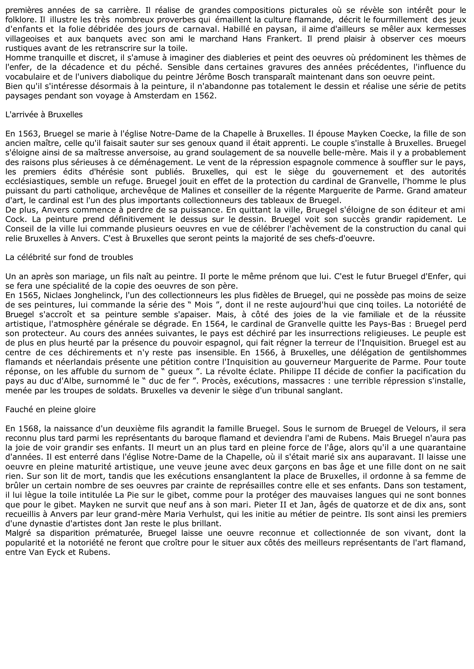 Prévisualisation du document La Moisson de Bruegel (Analyse du tableau)
