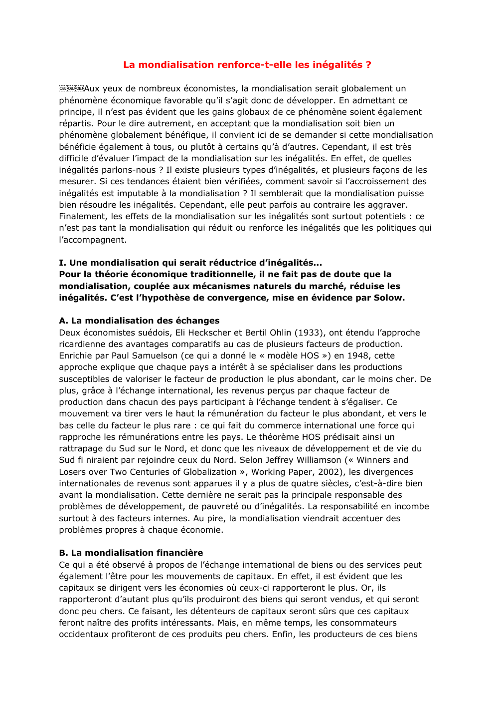 Prévisualisation du document la mondialisation dissertation
