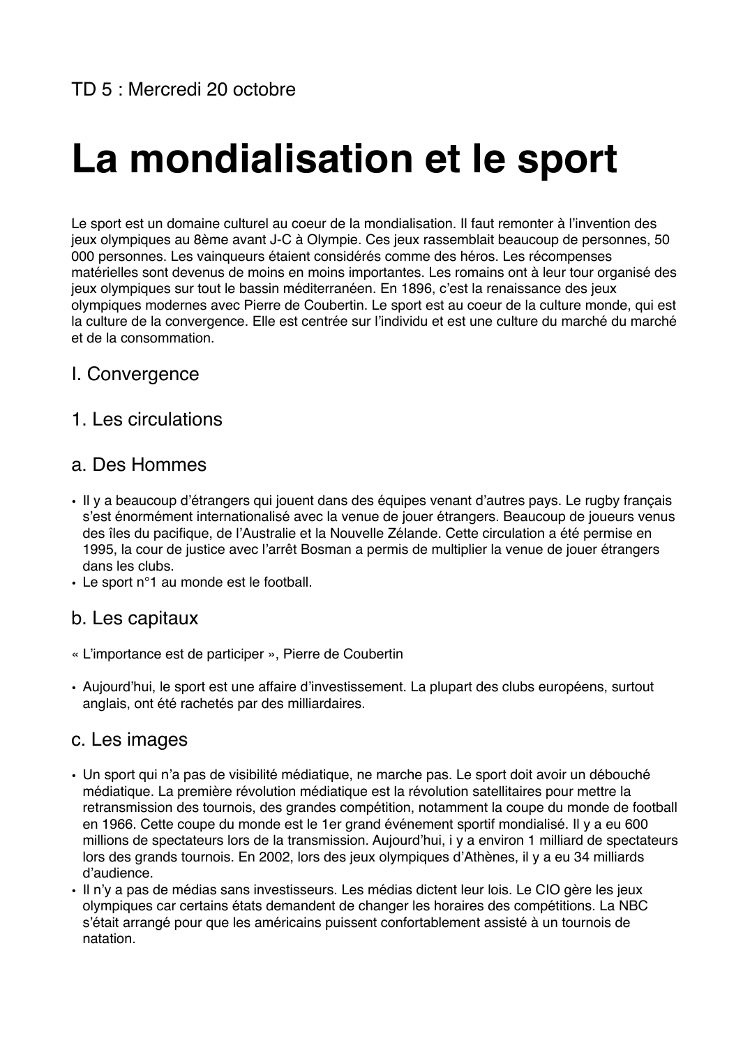 Prévisualisation du document La mondialisation et le sport