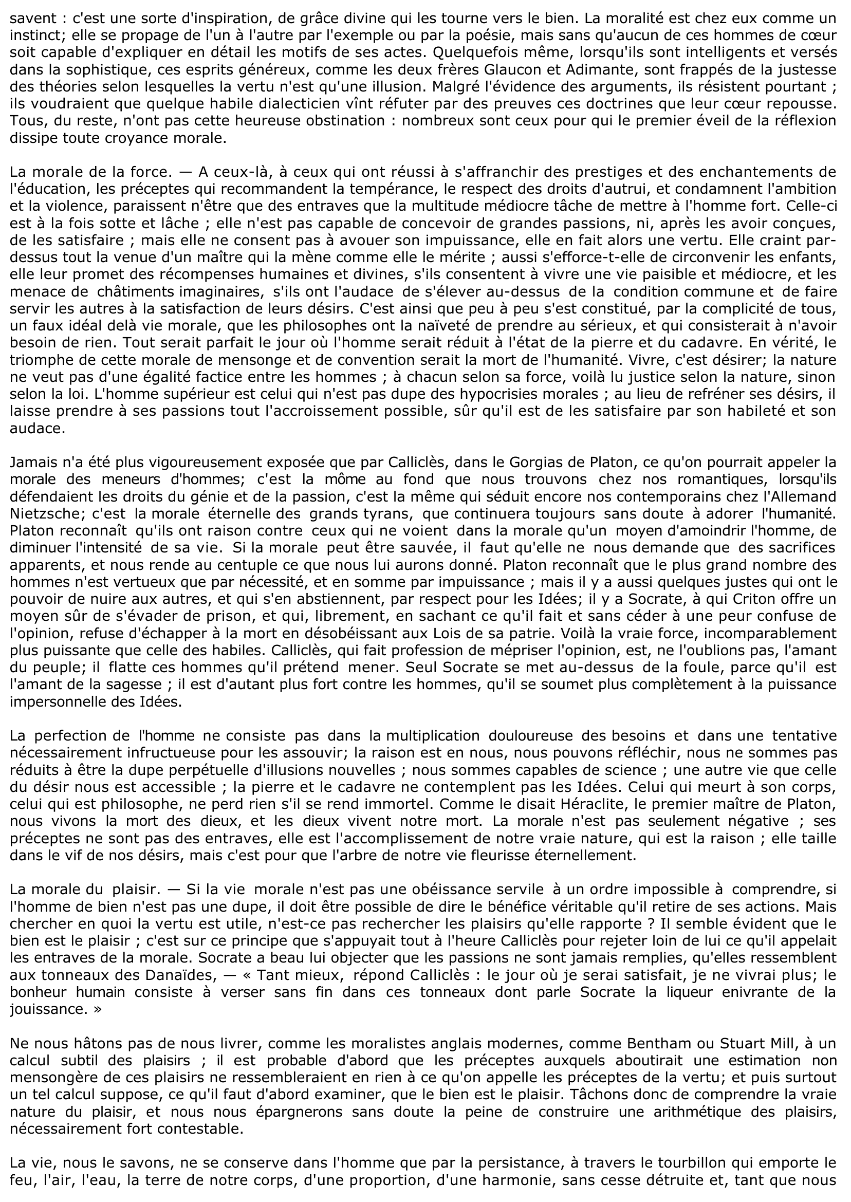 Prévisualisation du document LA MORALE DE PLATON