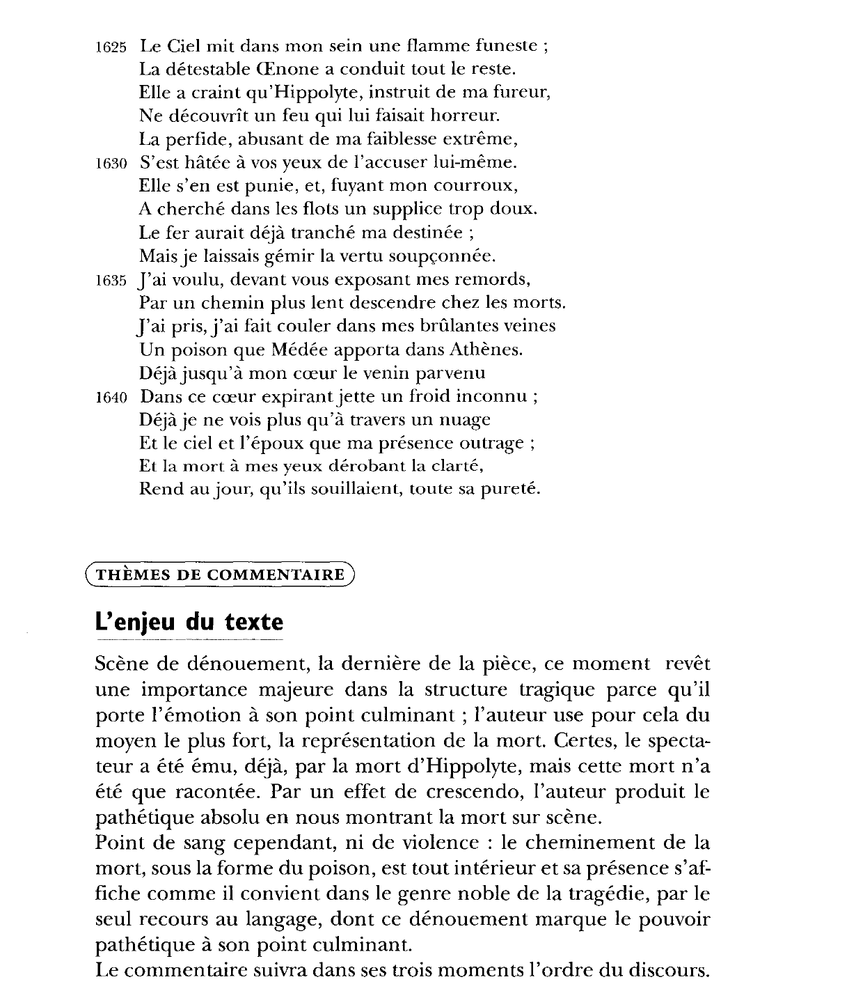 Prévisualisation du document La mort de l'héroïne  (Acte V, sc. 7, vers 1622-1644) - Phèdre de Racine