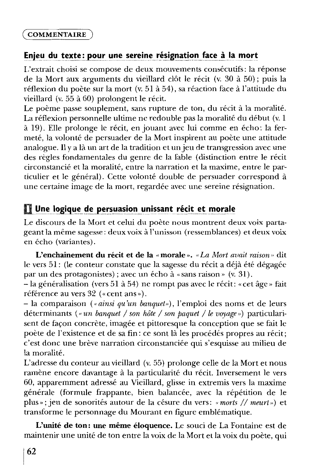 Prévisualisation du document La Mort et le Mourant Livre VIII, fable I, vers 30 à 60