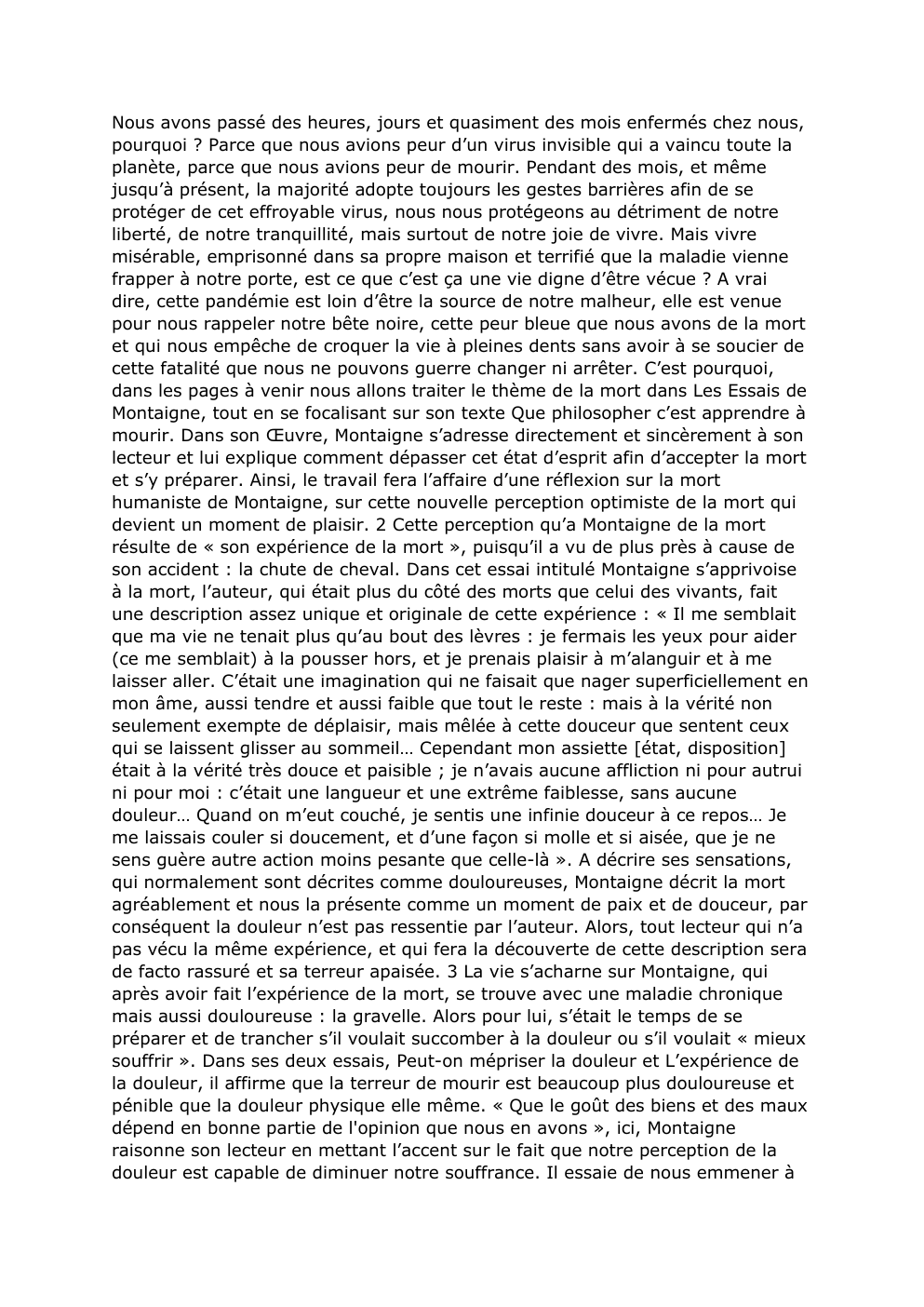 Prévisualisation du document La mort humaniste - Michel de Montaigne.