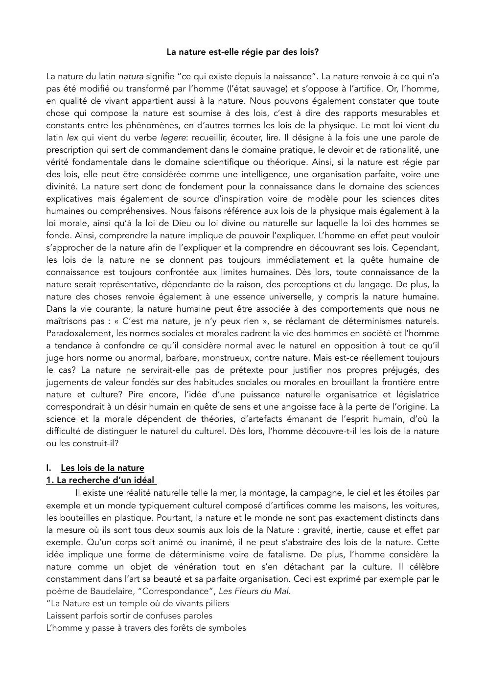 Prévisualisation du document La nature est-elle régie par des lois?