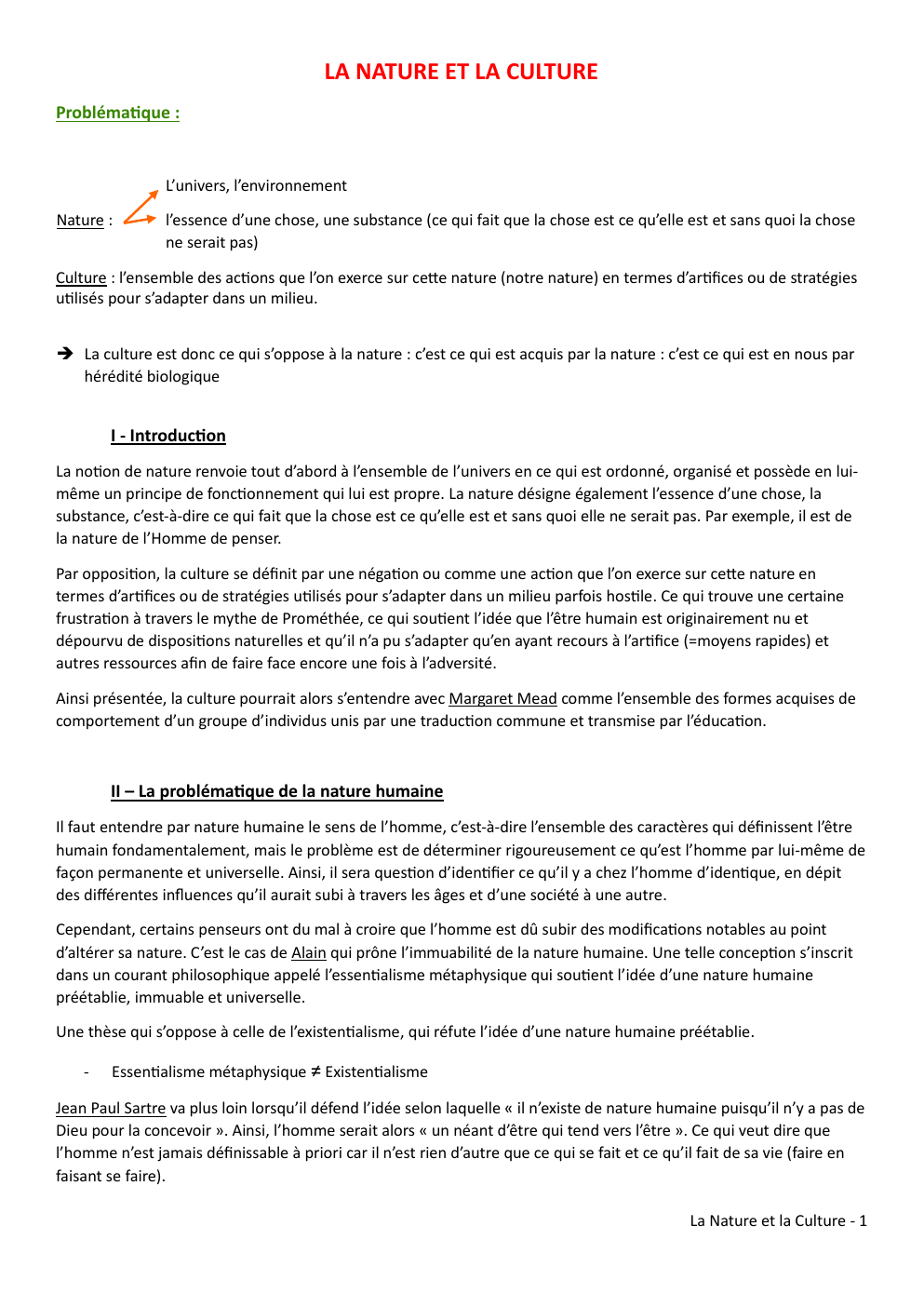 Prévisualisation du document La nature et la culture