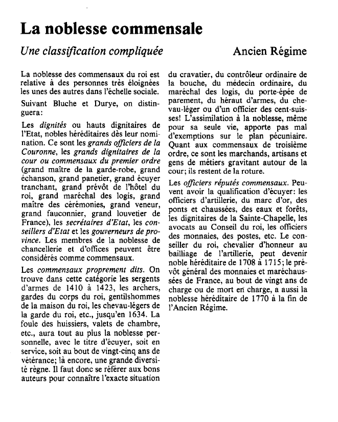 Prévisualisation du document La noblesse commensaleUne classification compliquée.