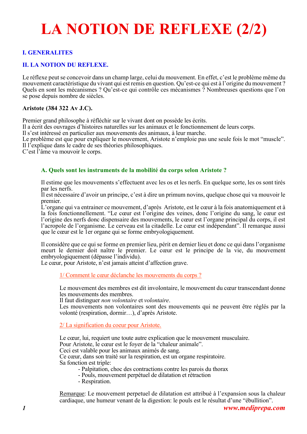 Prévisualisation du document LA NOTION DE REFLEXE (2/2)I.