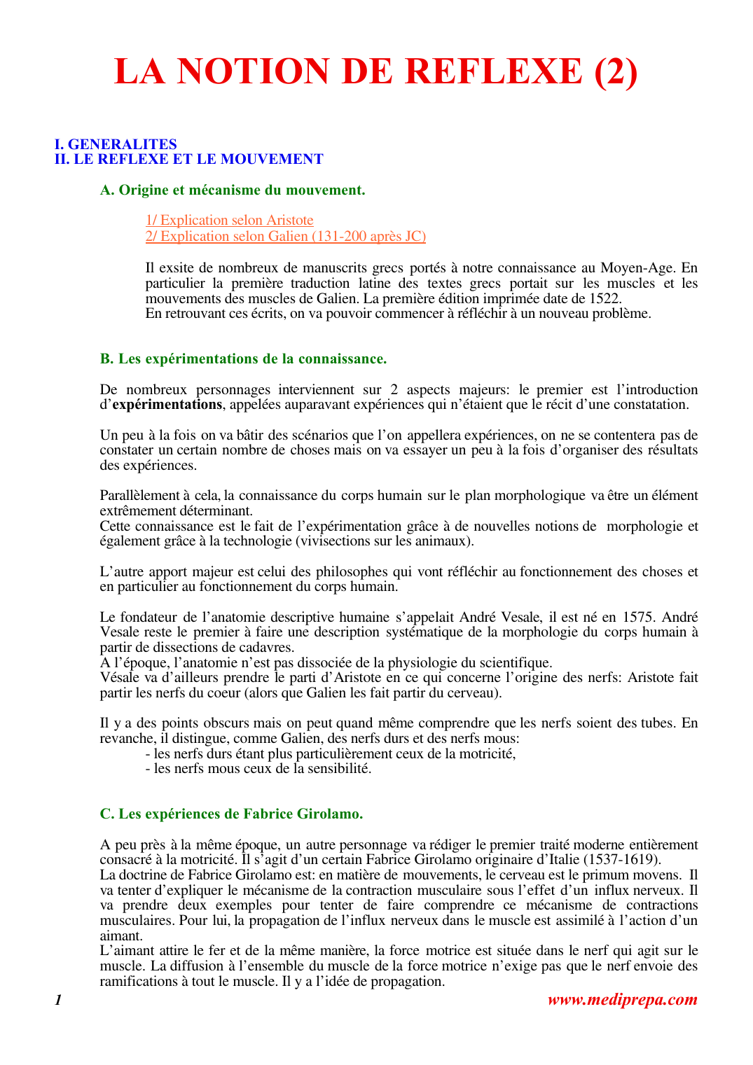 Prévisualisation du document LA NOTION DE REFLEXE (2)I.