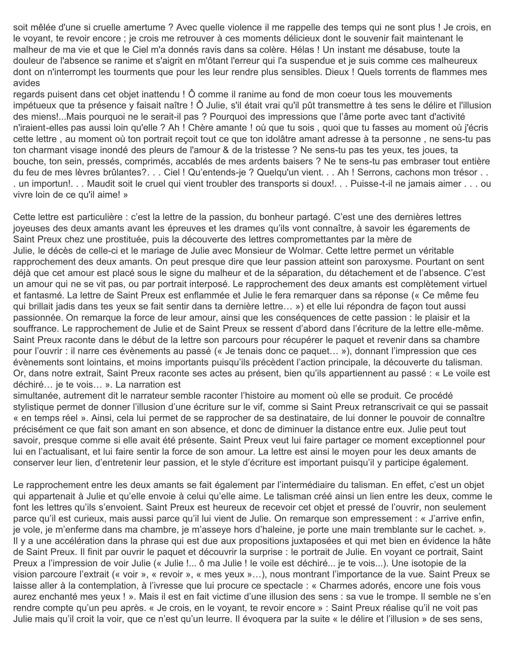 Prévisualisation du document "La Nouvelle Héloïse" de Rousseau, lettre XXII, tome 2 EXPLICATION DE TEXTE