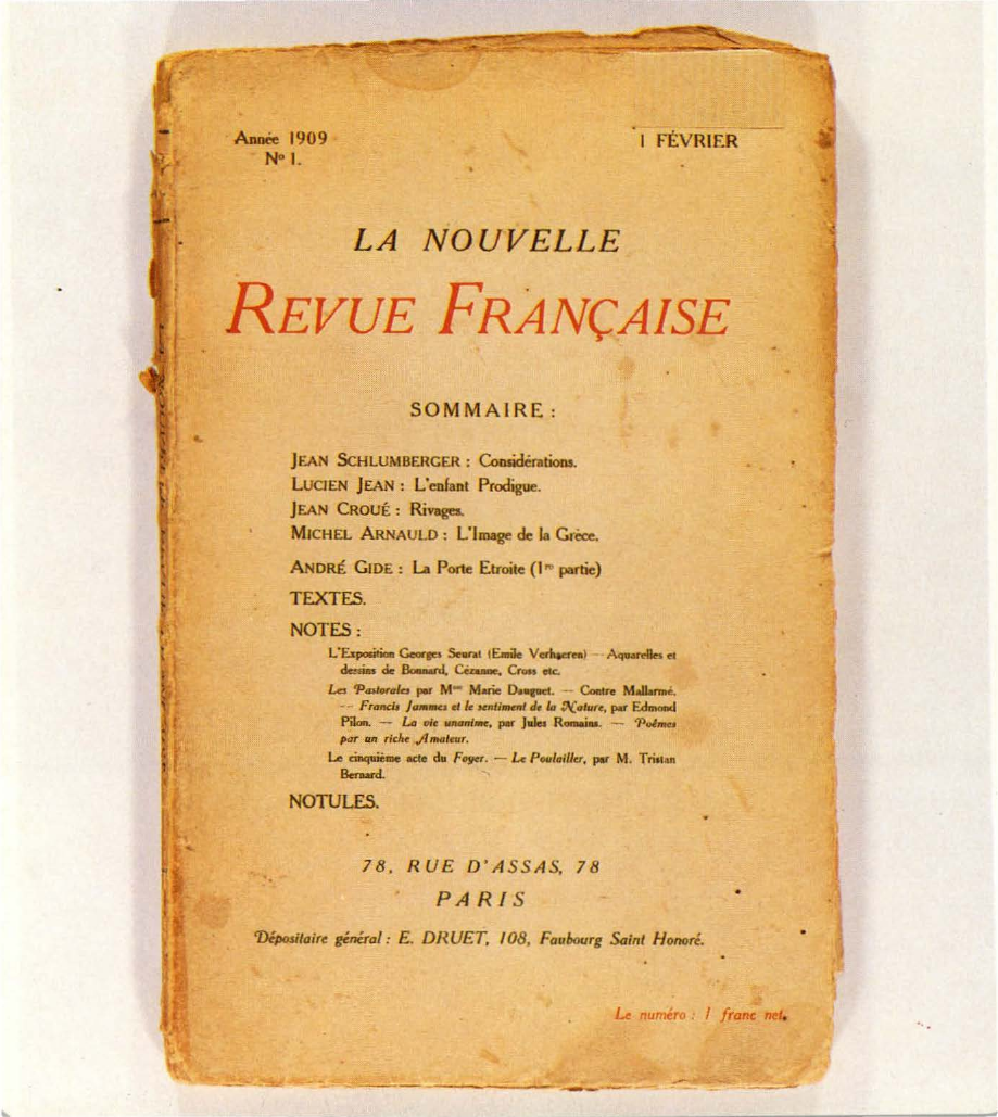 Prévisualisation du document La Nouvelle Revue
française (NRF).