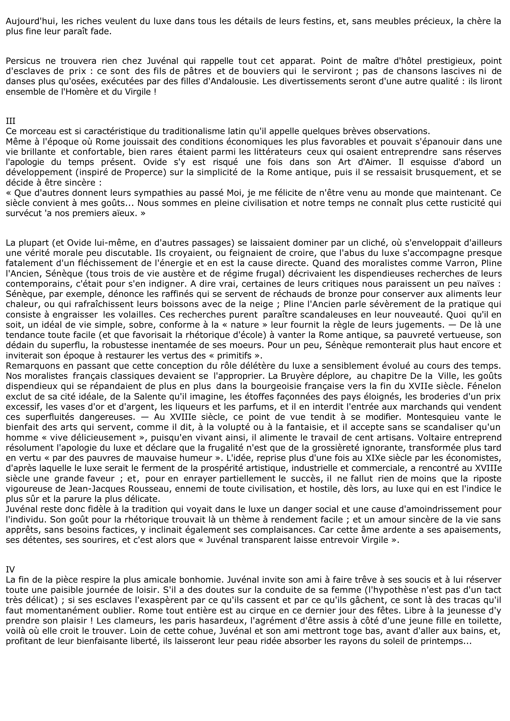 Prévisualisation du document LA ONZIÈME (11e) SATIRE DE JUVENAL : LES JOIES DE LA FRUGALITÉ.