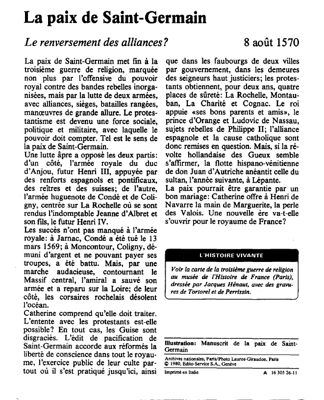 Prévisualisation du document La paix de Saint-GermainLe renversement des alliances?