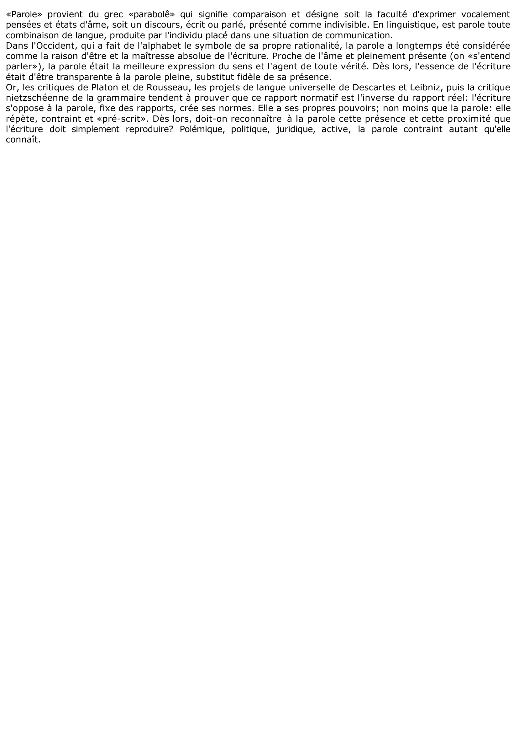 Prévisualisation du document La parole.