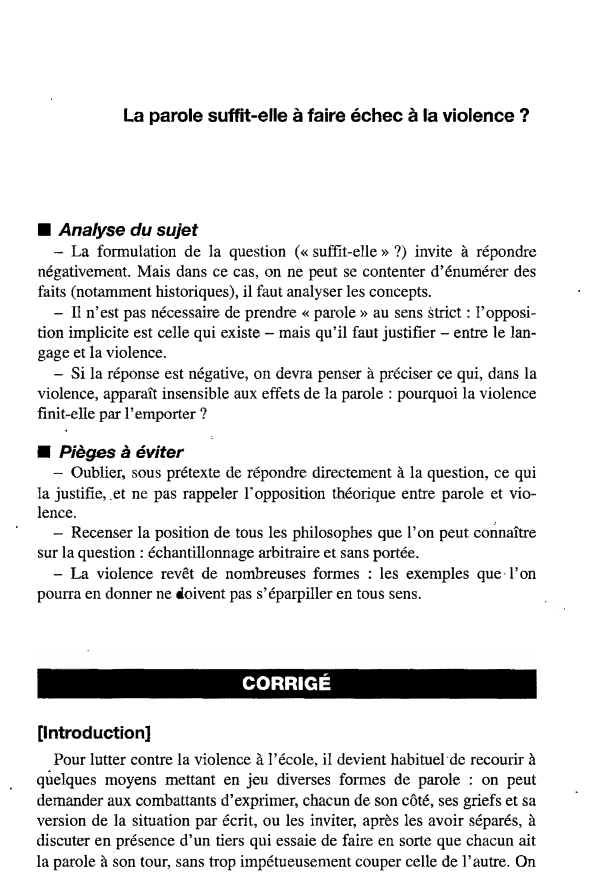 Prévisualisation du document La parole suffrt-elle à faire échec à la violence ?

■ Analyse dµ sujet

- La formulation de la question...
