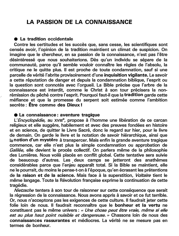 Prévisualisation du document LA PASSION DE LA CONNAISSANCE (fiche bac)