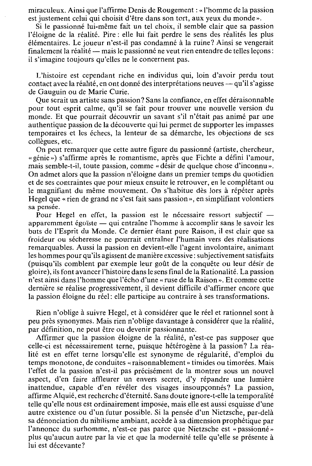 Prévisualisation du document LA PASSION ÉLOIGNE-T-ELLE DE LA RÉALITÉ ?