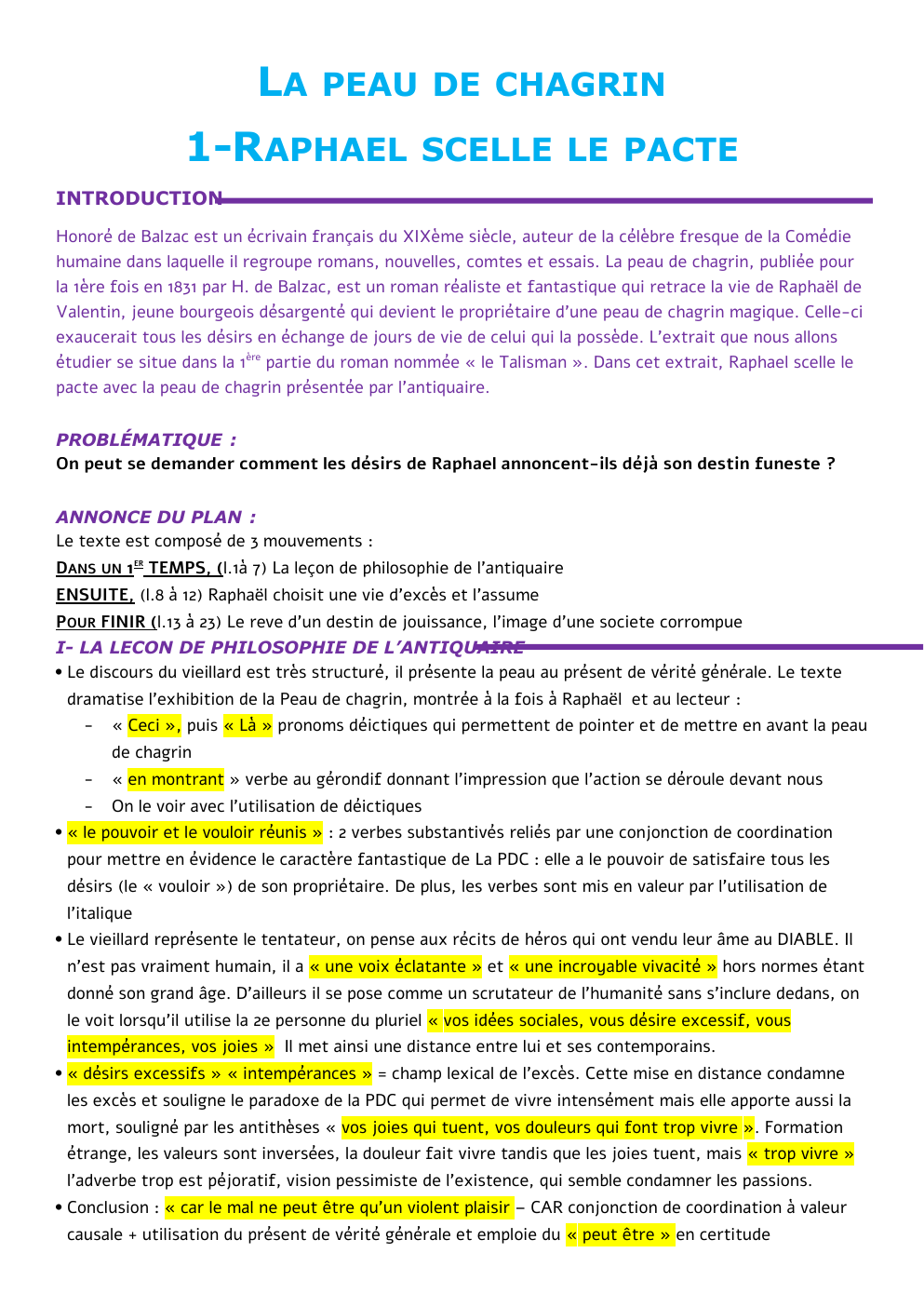 Prévisualisation du document LA PEAU DE CHAGRIN 1-RAPHAEL SCELLE LE PACTE