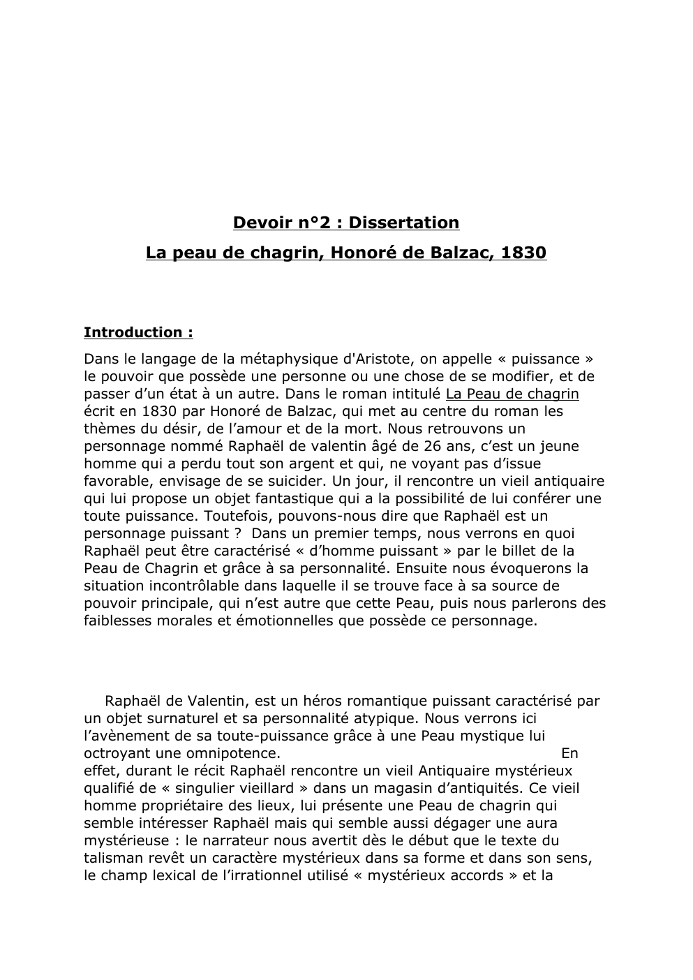 Prévisualisation du document La peau de chagrin dissertation: Raphaël, un héros ?
